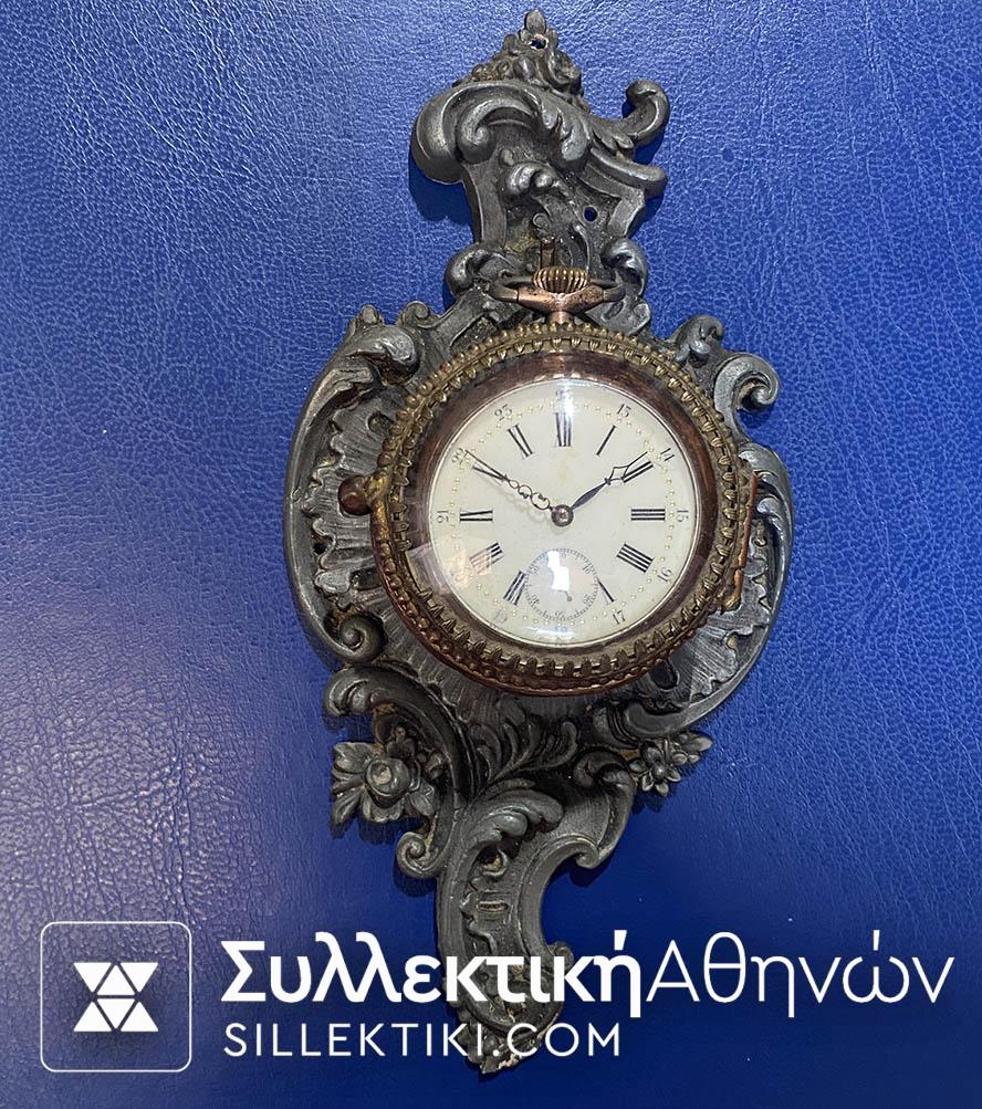 Ρολόι τσέπης 47 mm μέσα σε όμορφη βάση-θήκη που το μετατρέπει σε ρολόι τοίχου !